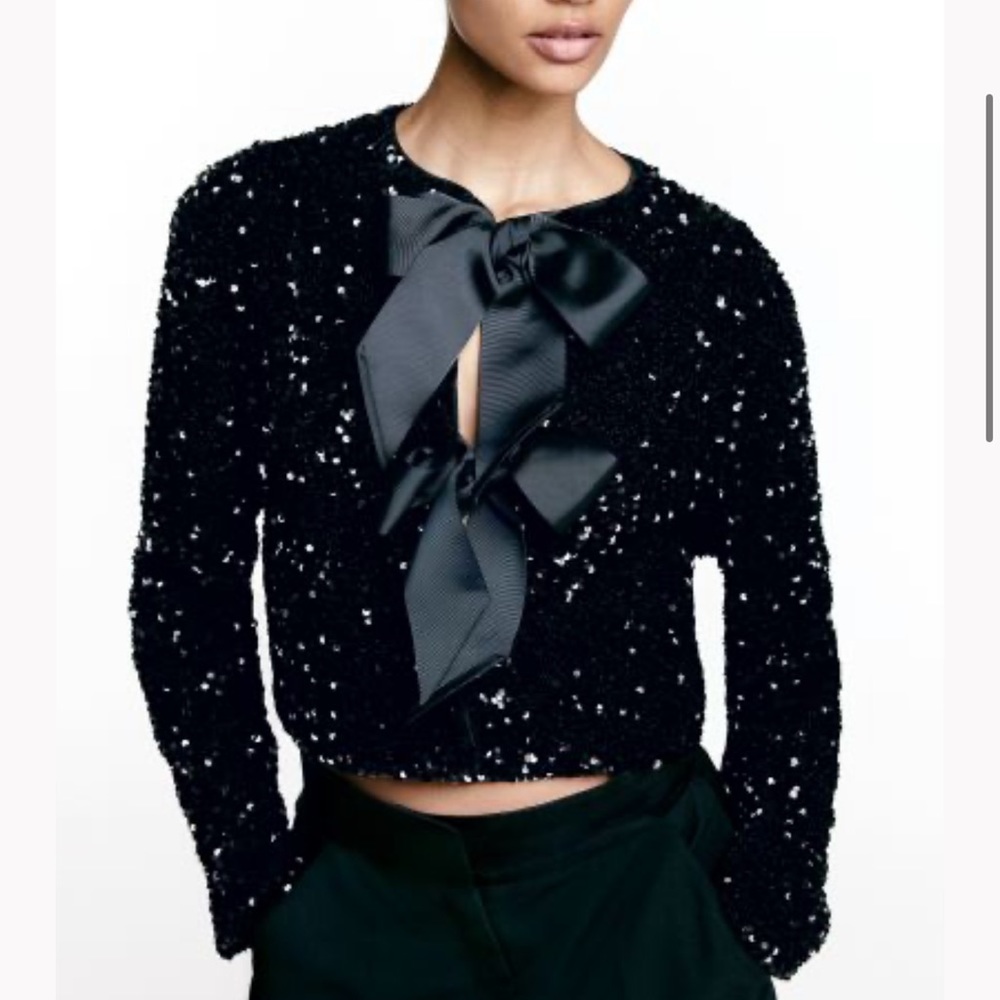 H&M sequin bow jacket NWT